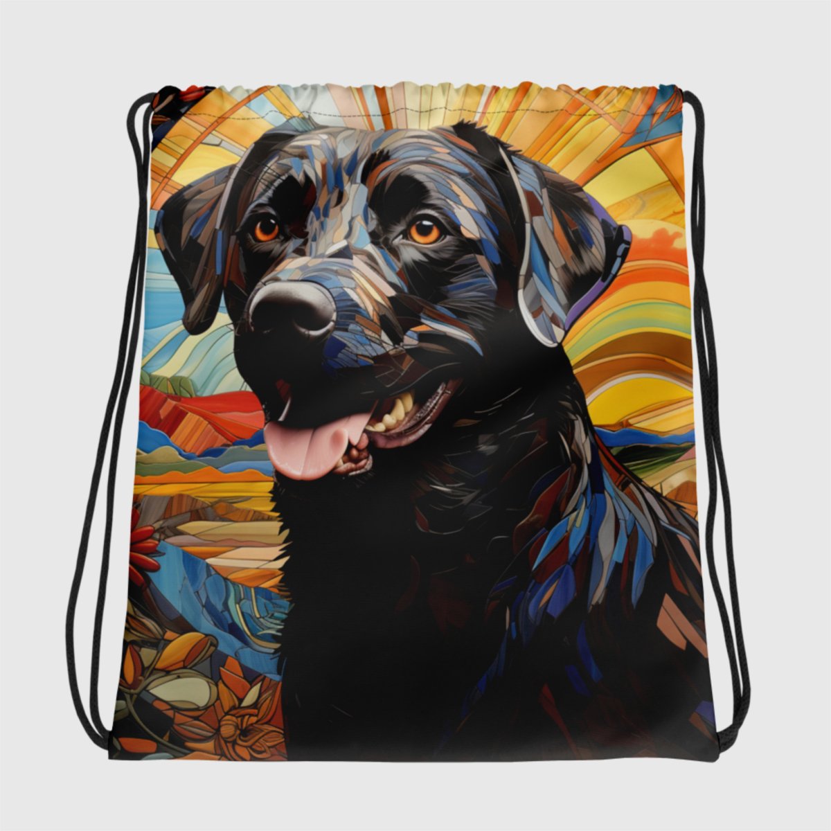 Black Lab in the Field String Bag - Funny Nikko