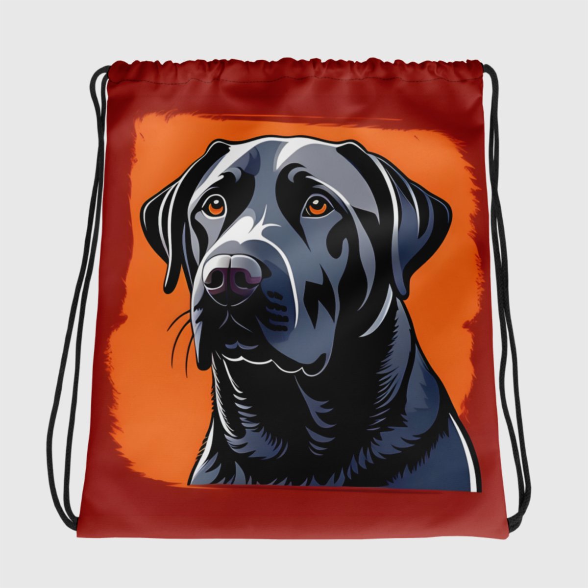 Black Lab Portrait String Bag - Funny Nikko