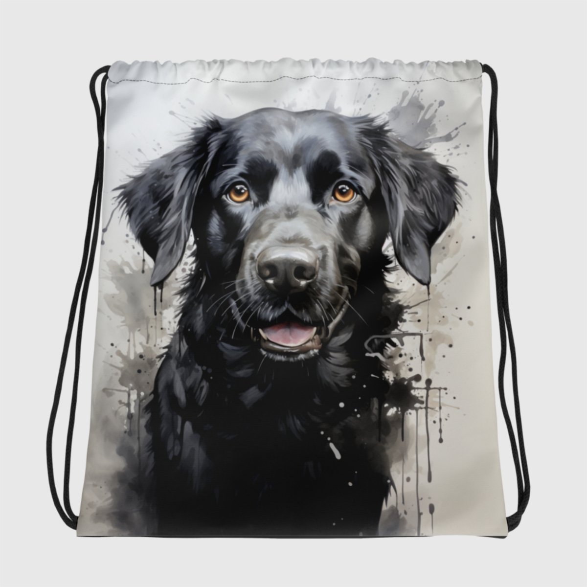 Black n White Lab String Bag - Funny Nikko