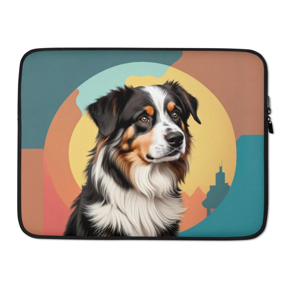 Border Collie in the City Laptop Sleeve - Funny Nikko