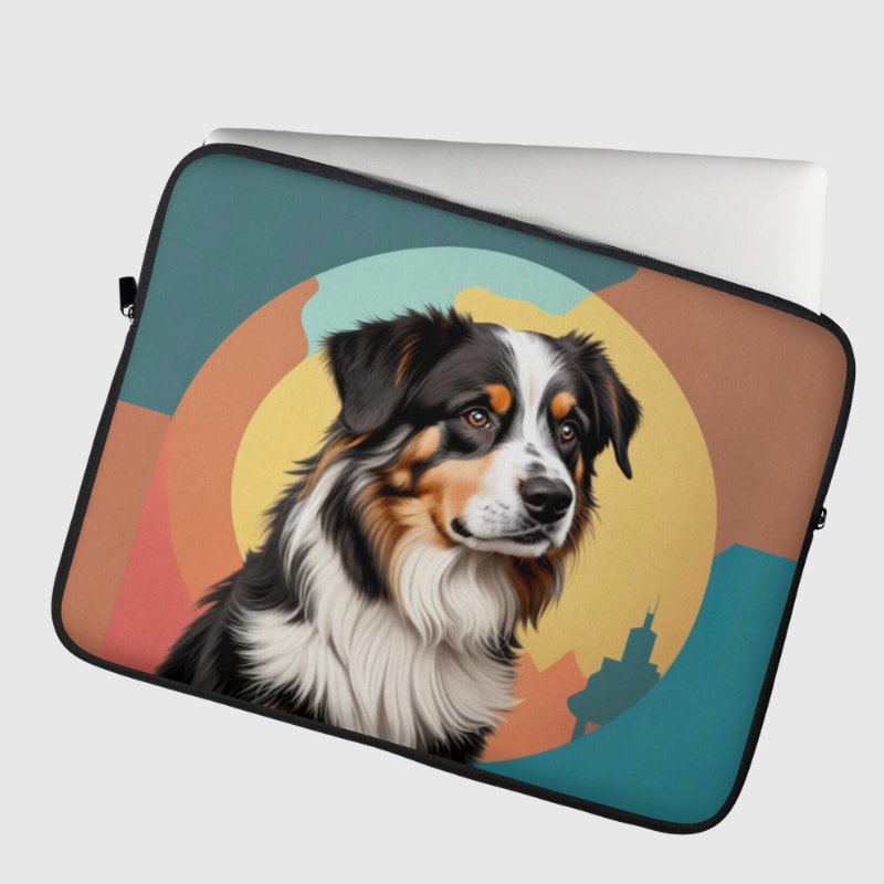 Border Collie in the City Laptop Sleeve - Funny Nikko