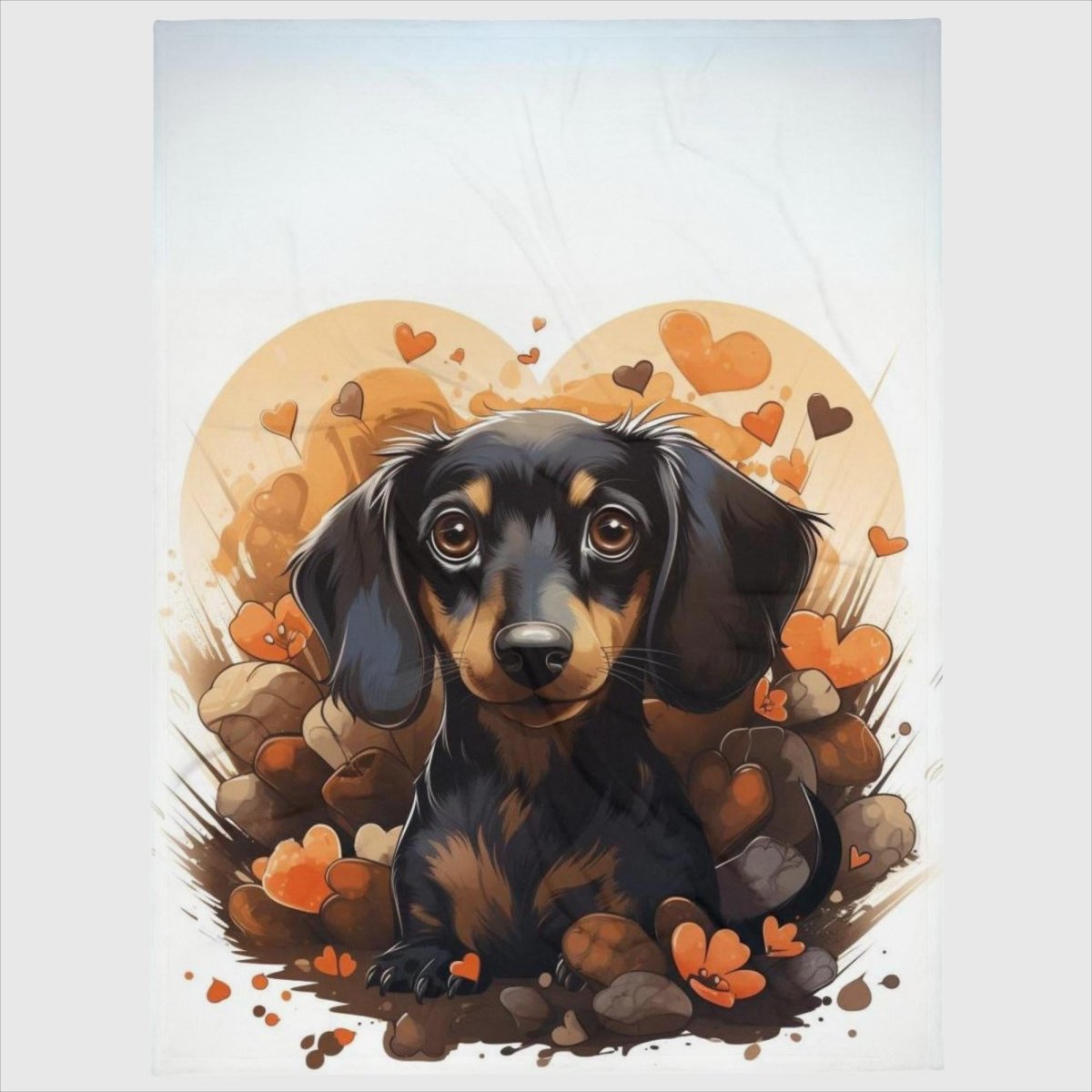 Dachshund has My Heart Throw Blanket - Funny Nikko