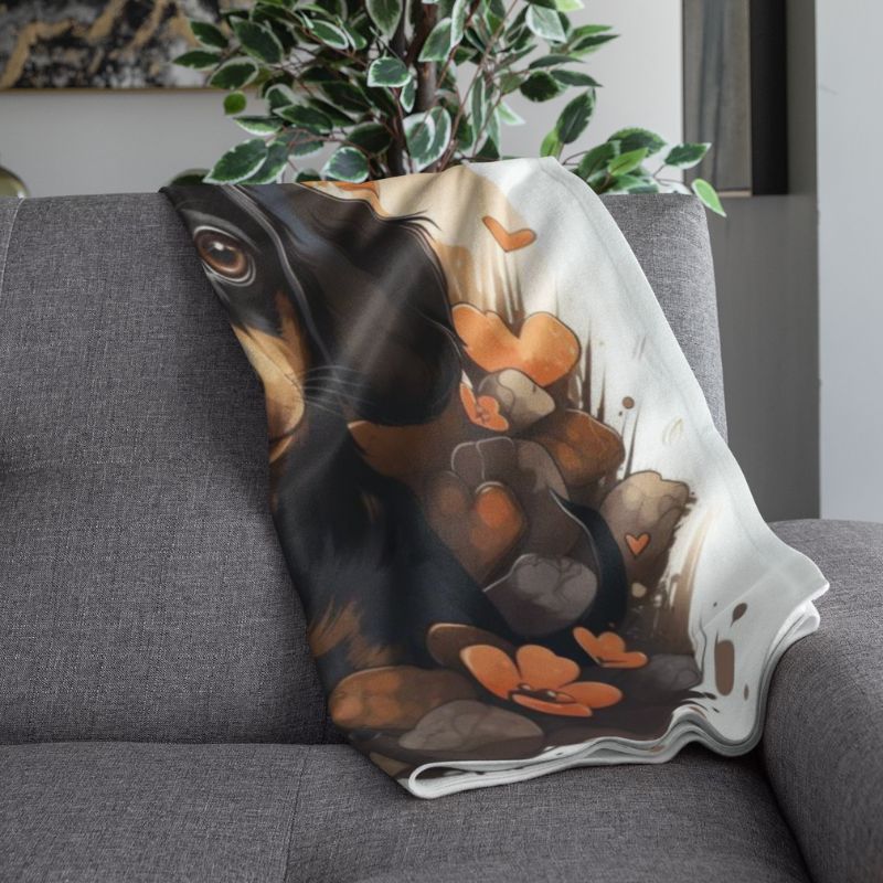 Dachshund has My Heart Throw Blanket - Funny Nikko