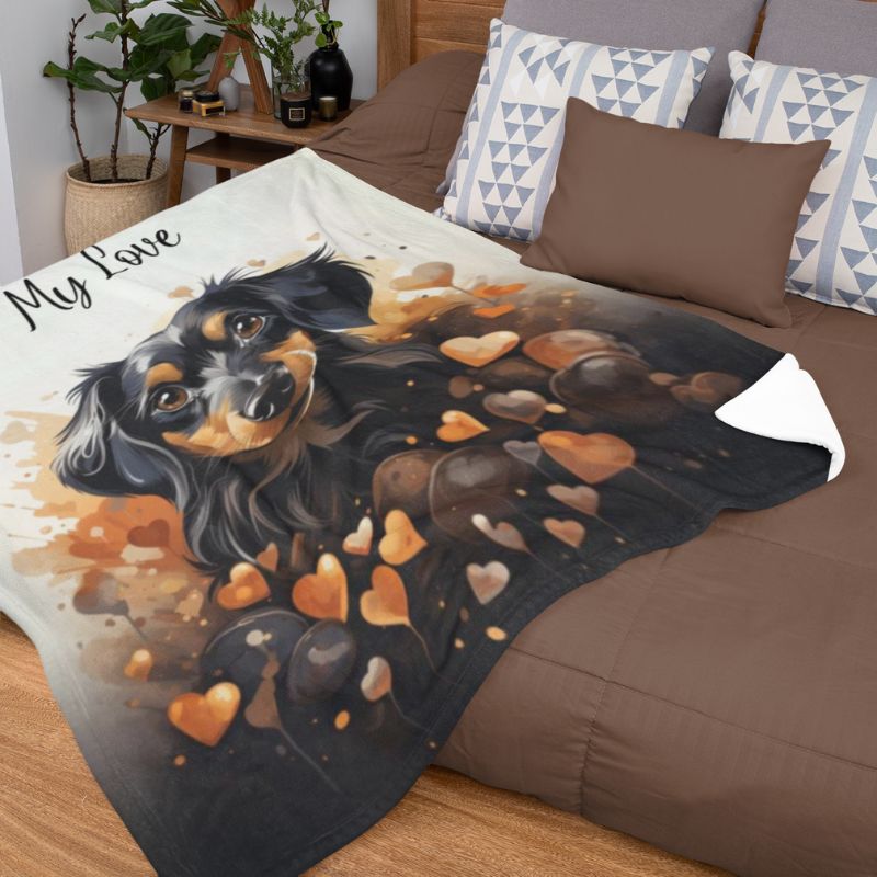 Dachshund My Love Throw Blanket - Funny Nikko