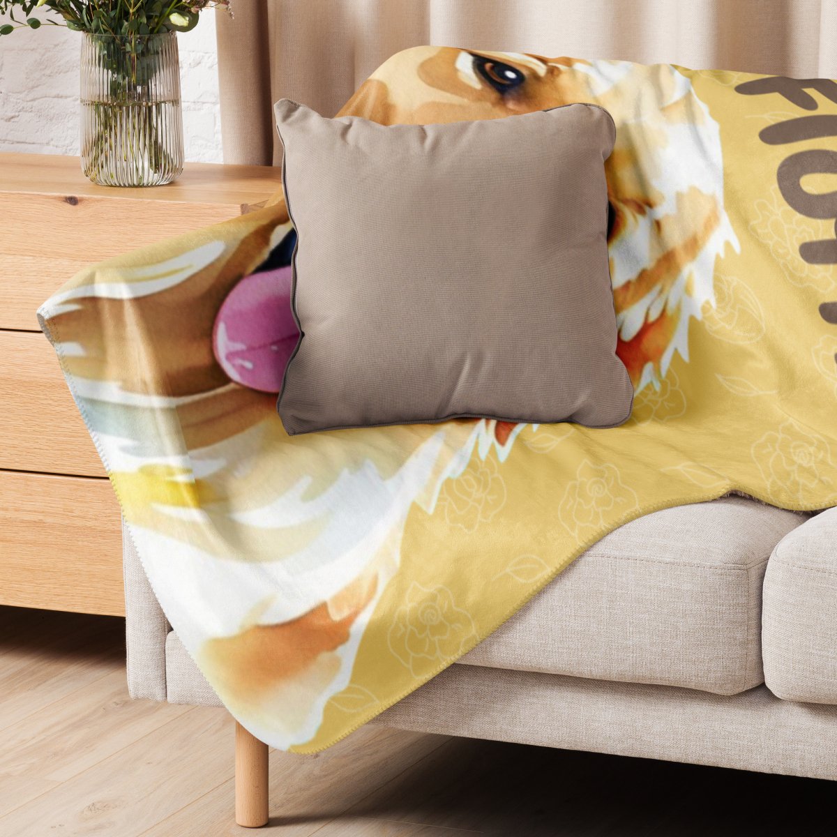 Embrace the Fluff Golden Retriever Yellow Throw Blanket - Funny Nikko