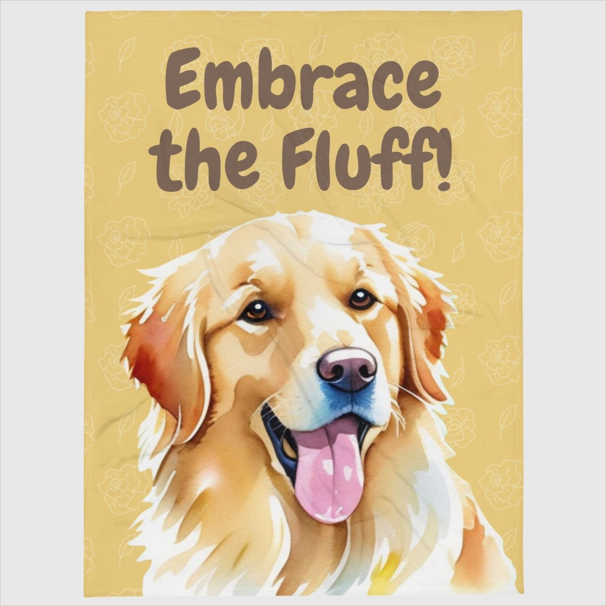 Embrace the Fluff Golden Retriever Yellow Throw Blanket - Funny Nikko