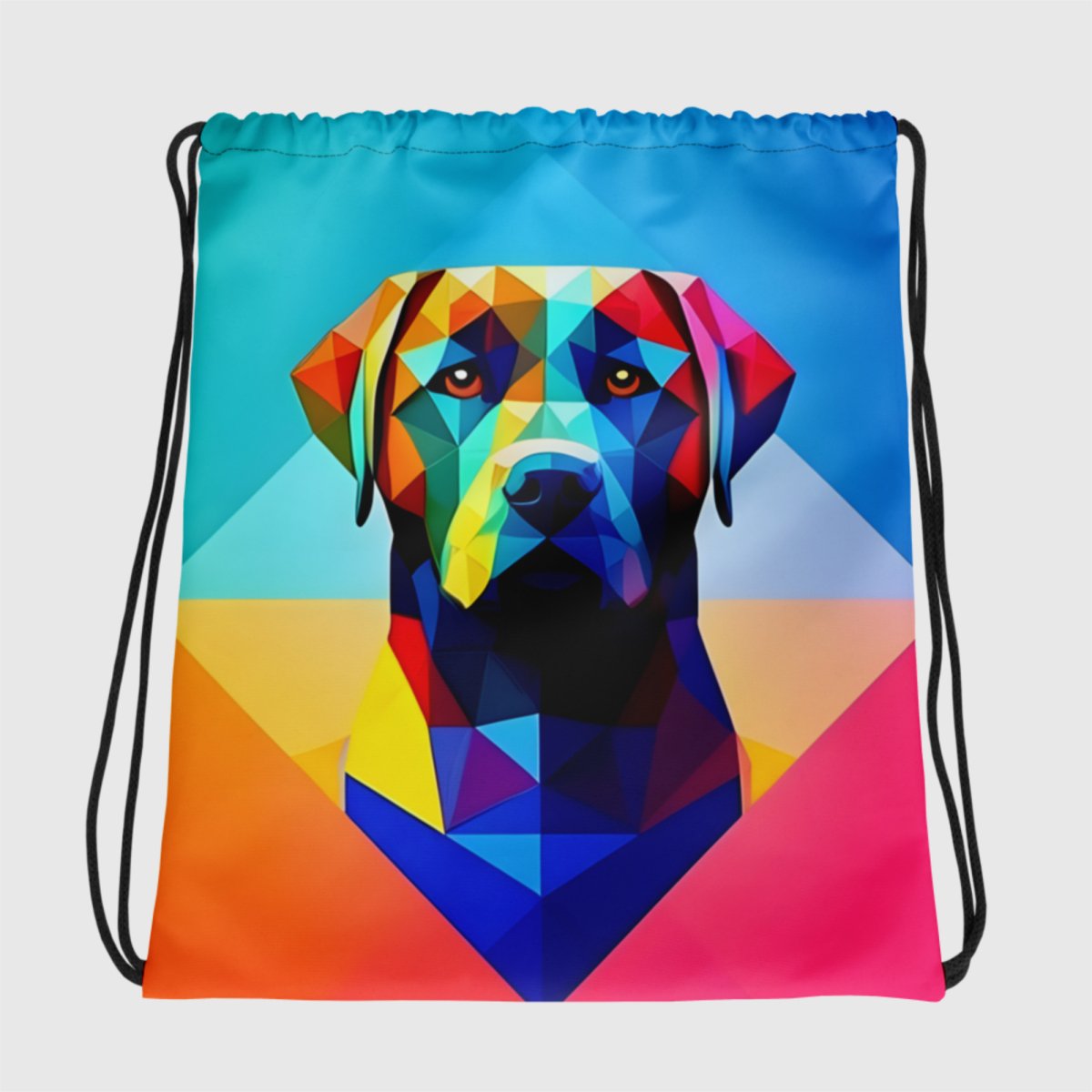 Geometric Lab Portrait String Bag - Funny Nikko