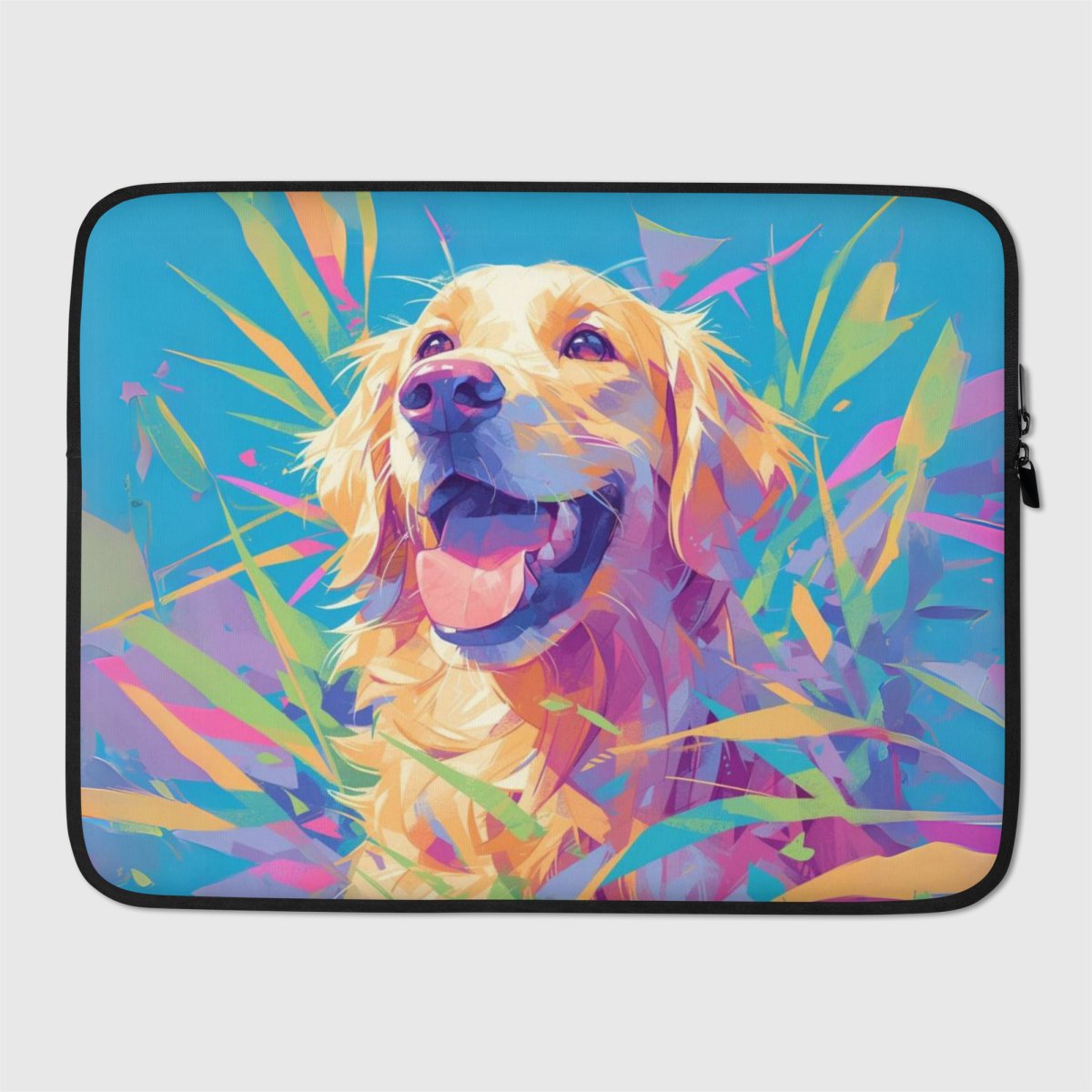 Golden Retriever Color Burst Laptop Sleeve - Funny Nikko