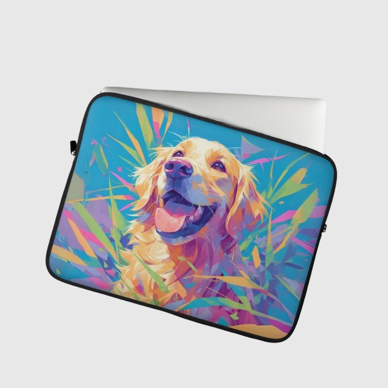 Golden Retriever Color Burst Laptop Sleeve - Funny Nikko