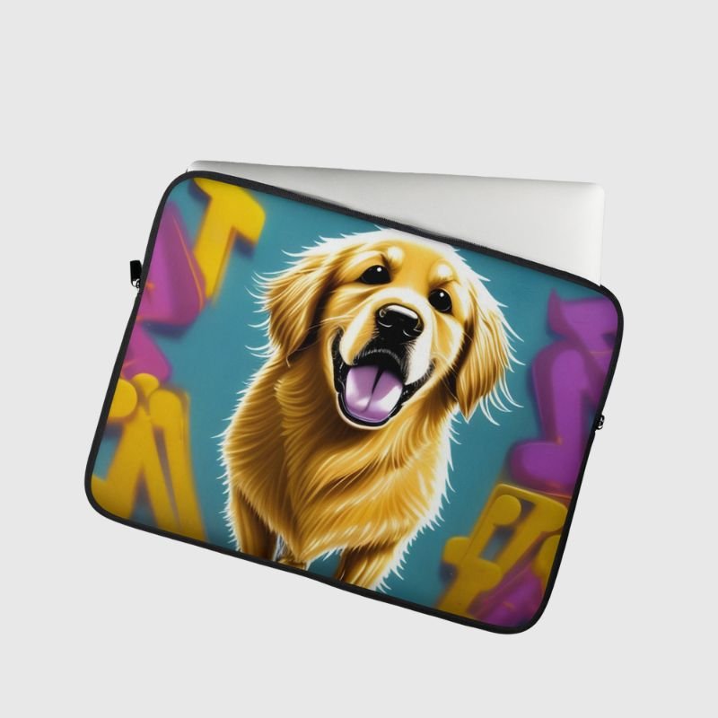 Golden Retriever Graffiti Laptop Sleeve - Funny Nikko