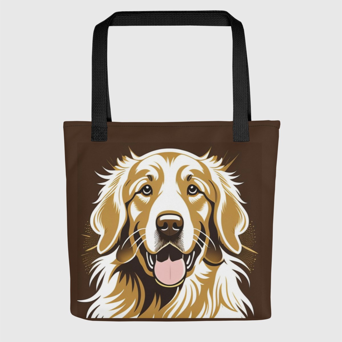 Golden Retriever Portrait Brown Tote Bag - Funny Nikko