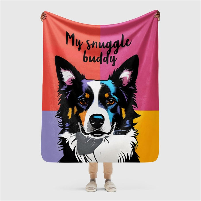 My Snuggle Border Collie Sherpa blanket - Funny Nikko