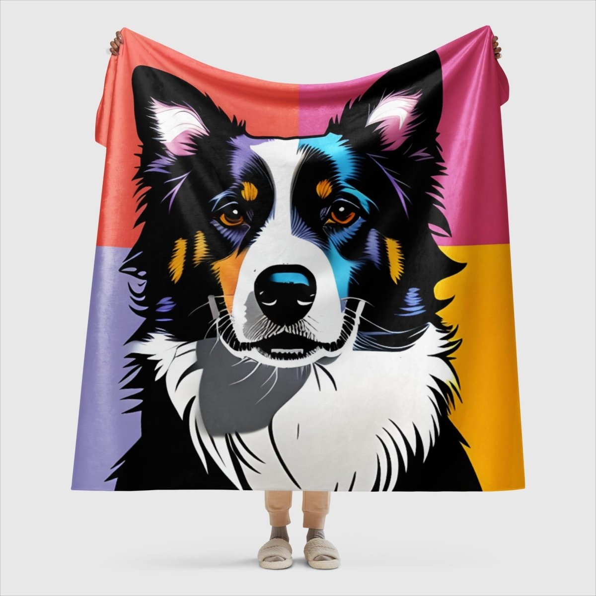 My Snuggle Border Collie Sherpa blanket - Funny Nikko