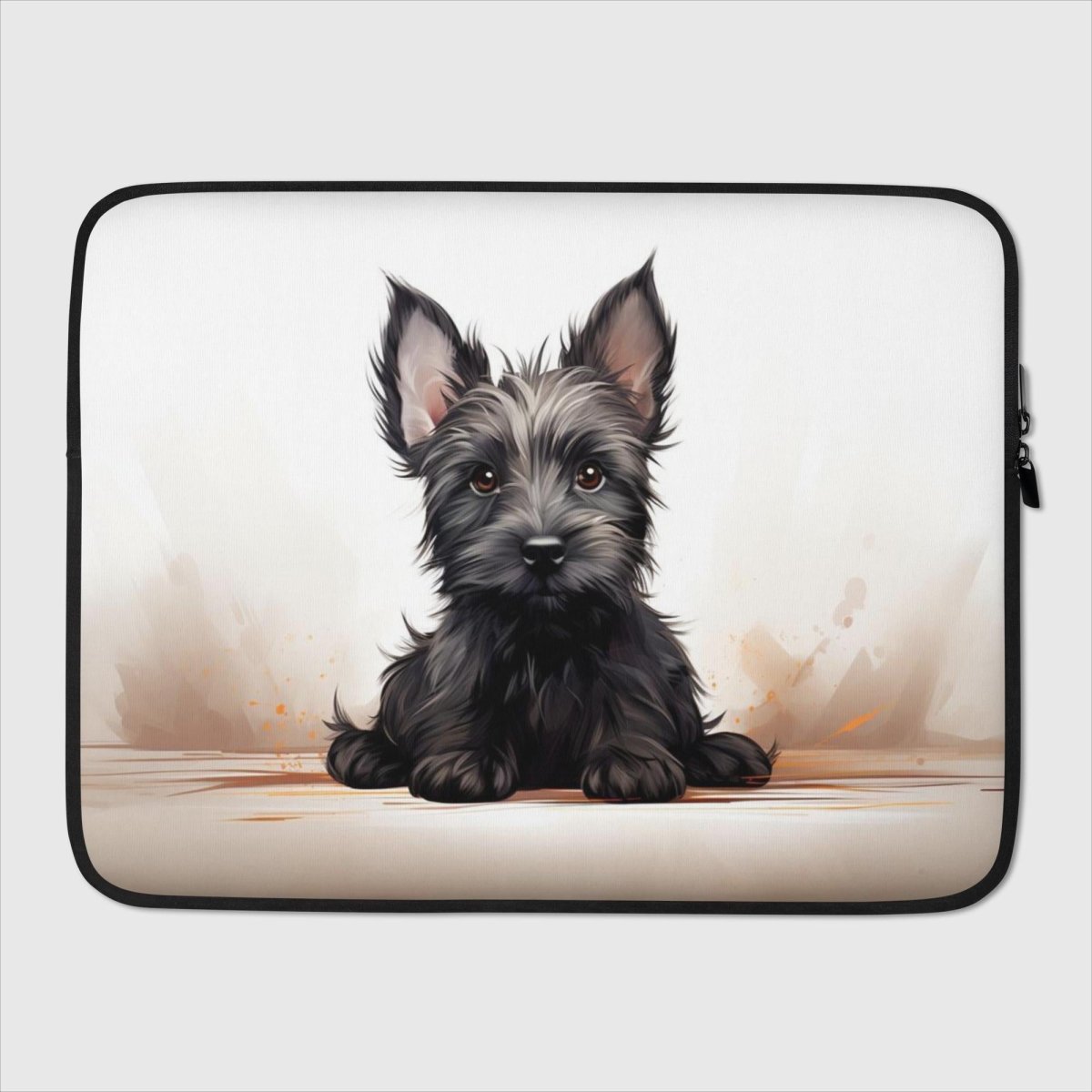 Scottish Terrier Through The Mist Laptop Sleeve - Funny Nikko