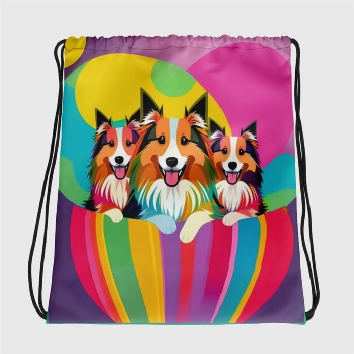 Sheltie Basket Delight String Bag - Funny Nikko