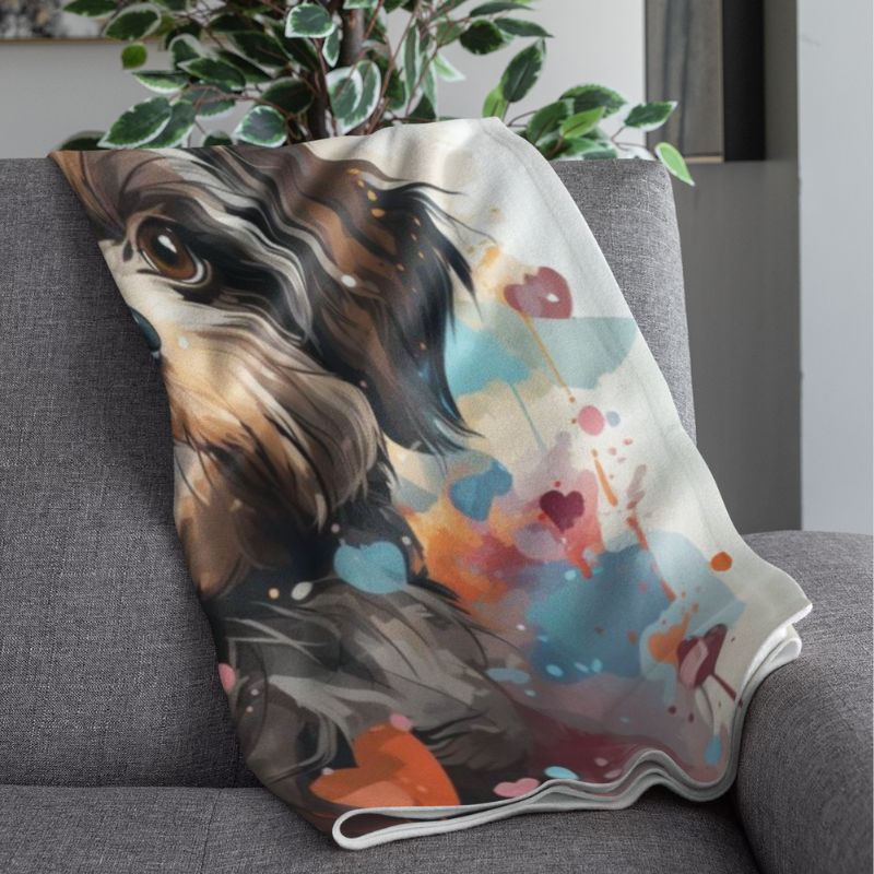 Shih Tzu Love Splashes Throw Blanket - Funny Nikko