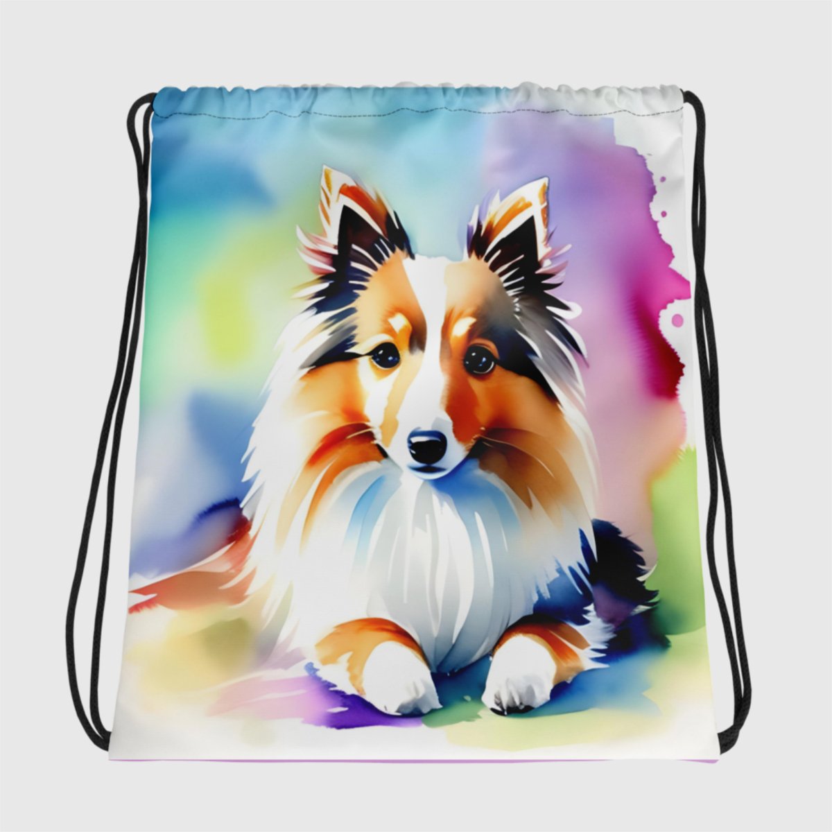 Watercolor Sheltie String bag - Funny Nikko