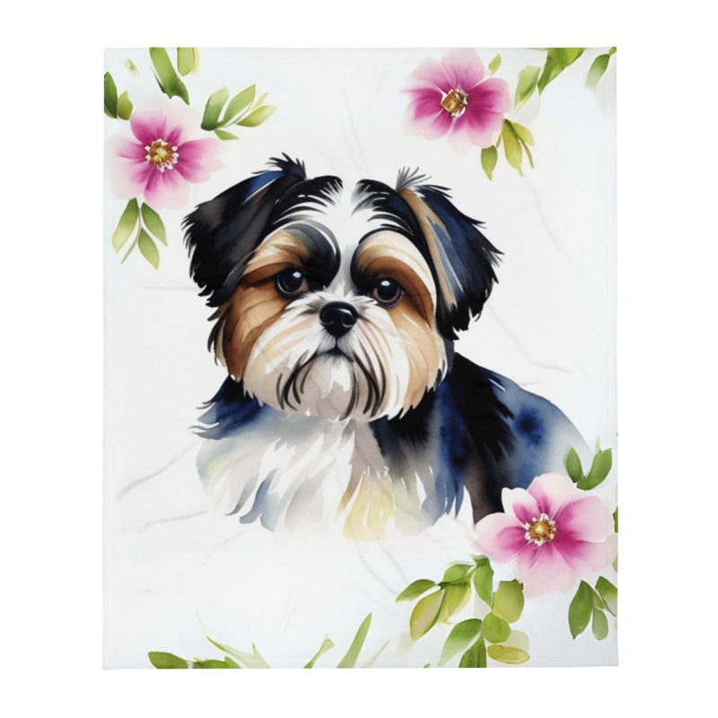 Adorable Romantic Shih Tzu Throw Blanket - Funny Nikko