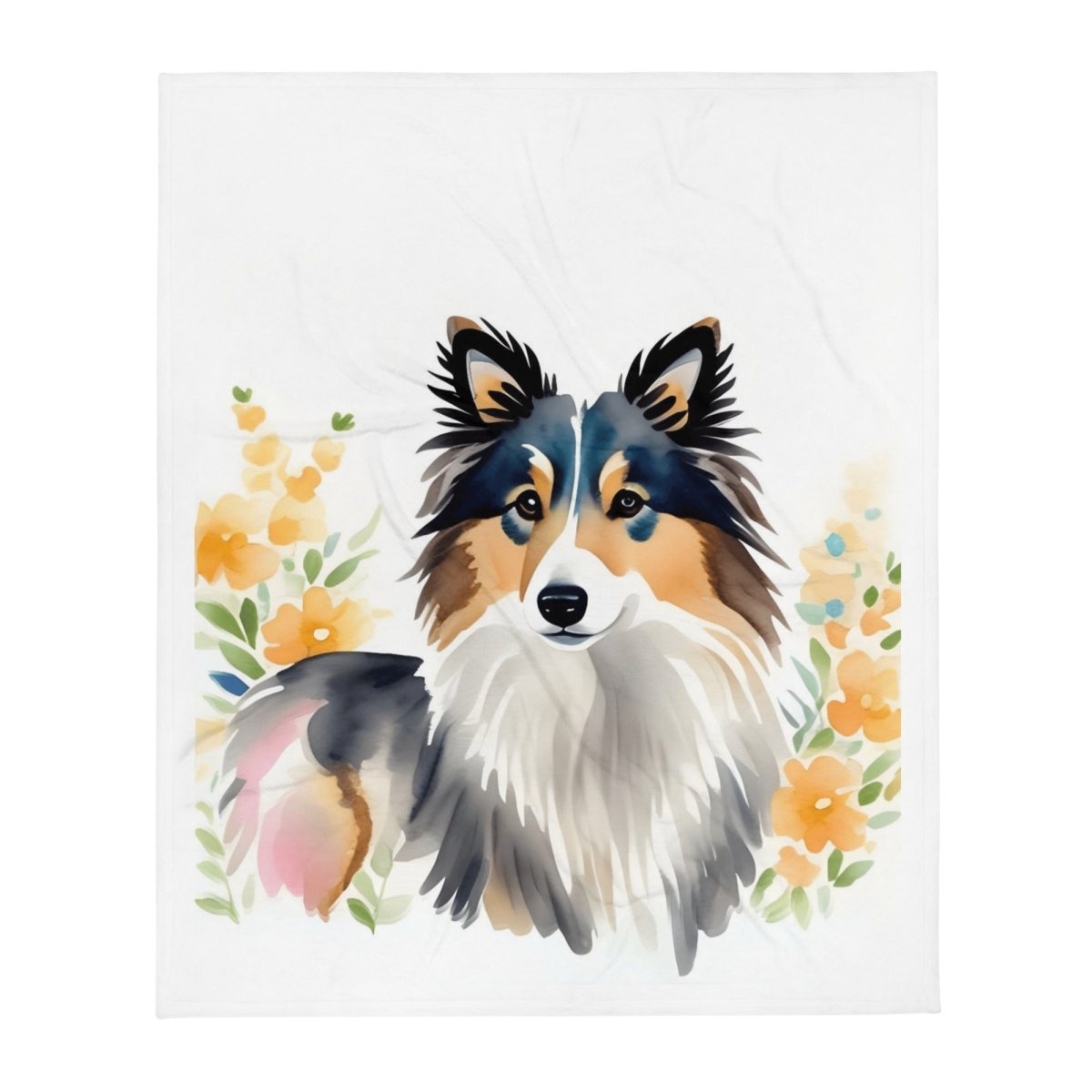 Adorable Sheltie Floral Throw Blanket - Funny Nikko