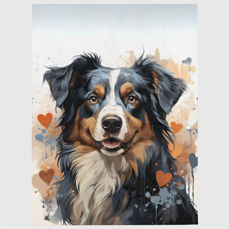 Australian Shepherd Love Throw Blanket - Funny Nikko