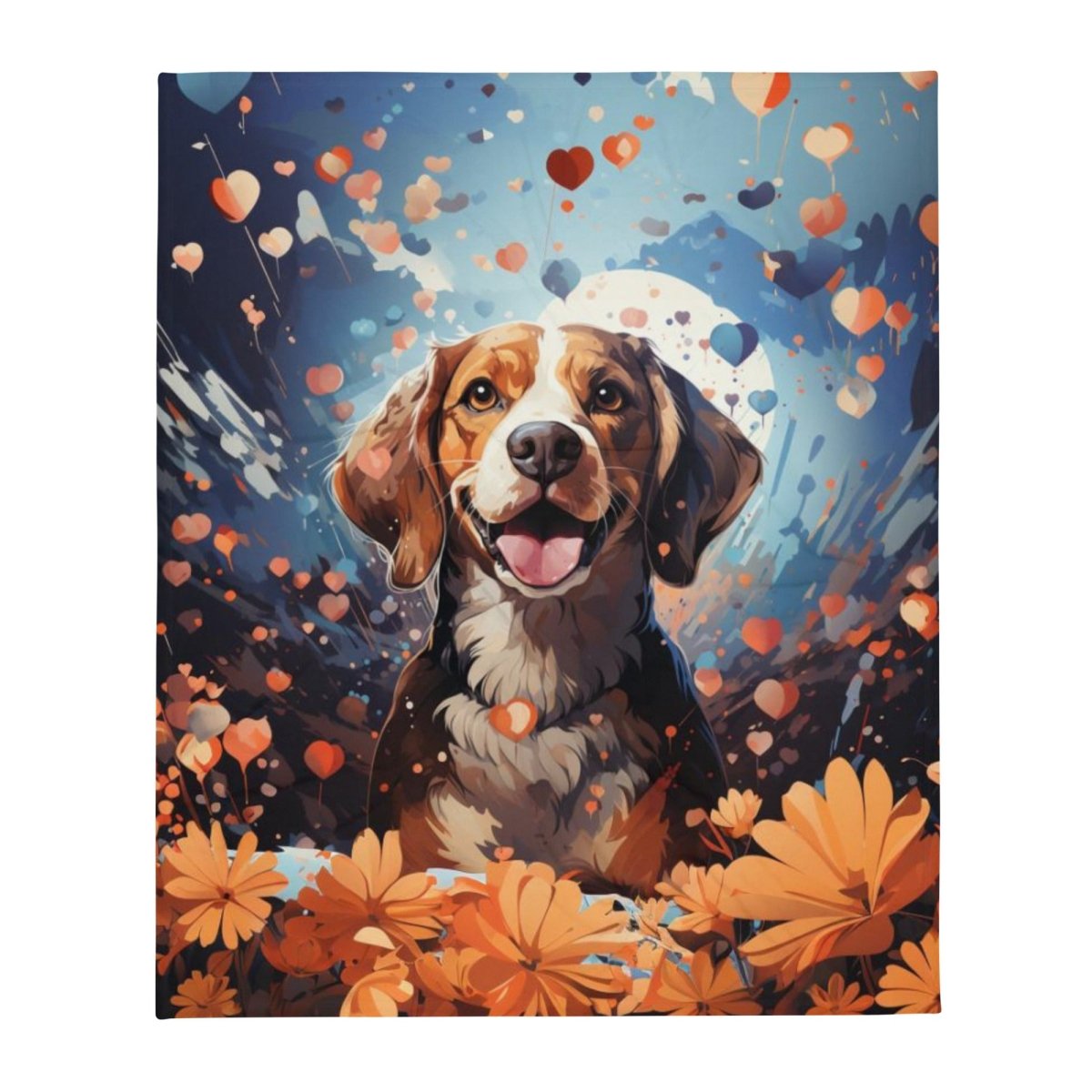 Beagle Burst of Love Throw Blanket - Funny Nikko