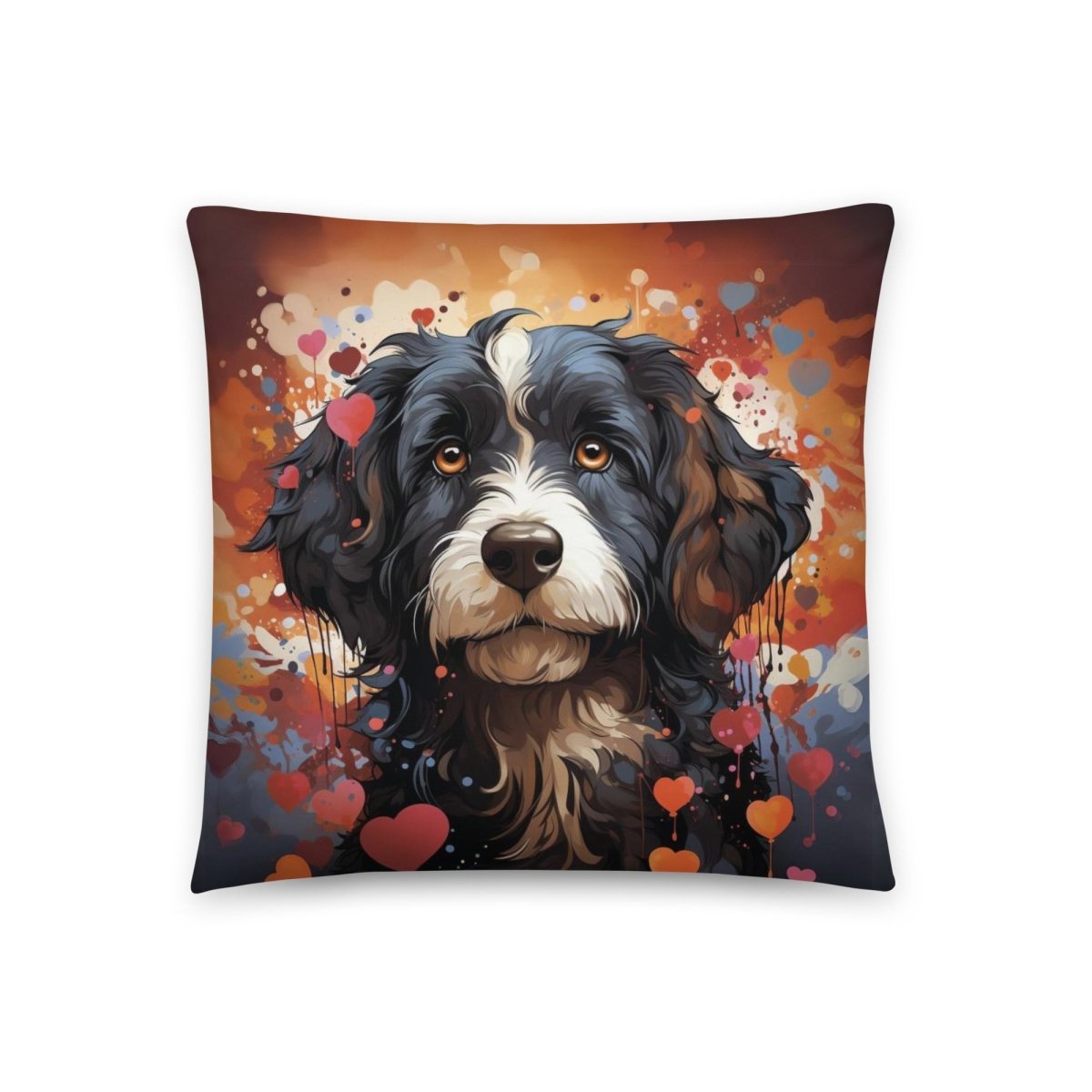 Bernedoodle Love Throw Pillow - Funny Nikko