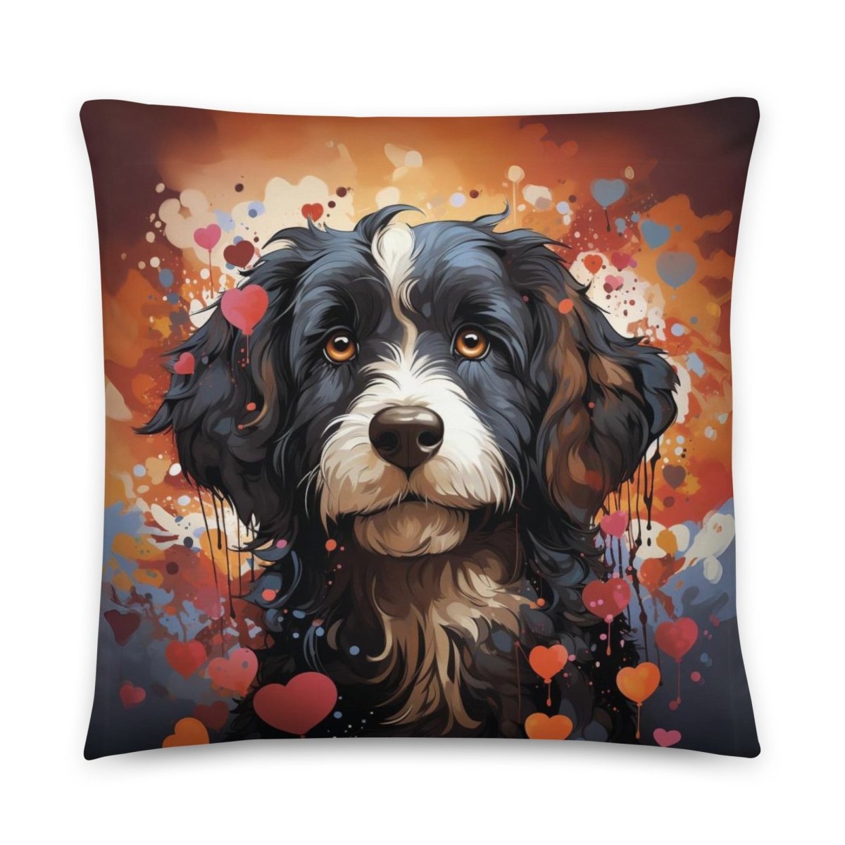 Bernedoodle Love Throw Pillow - Funny Nikko