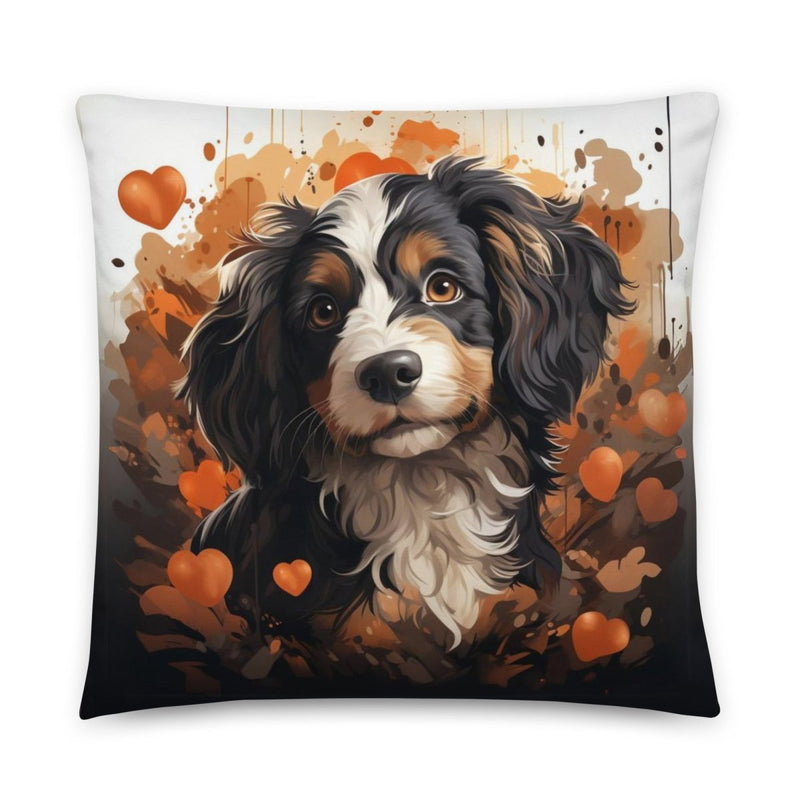 Bernedoodle Puppy Love Throw Pillow - Funny Nikko