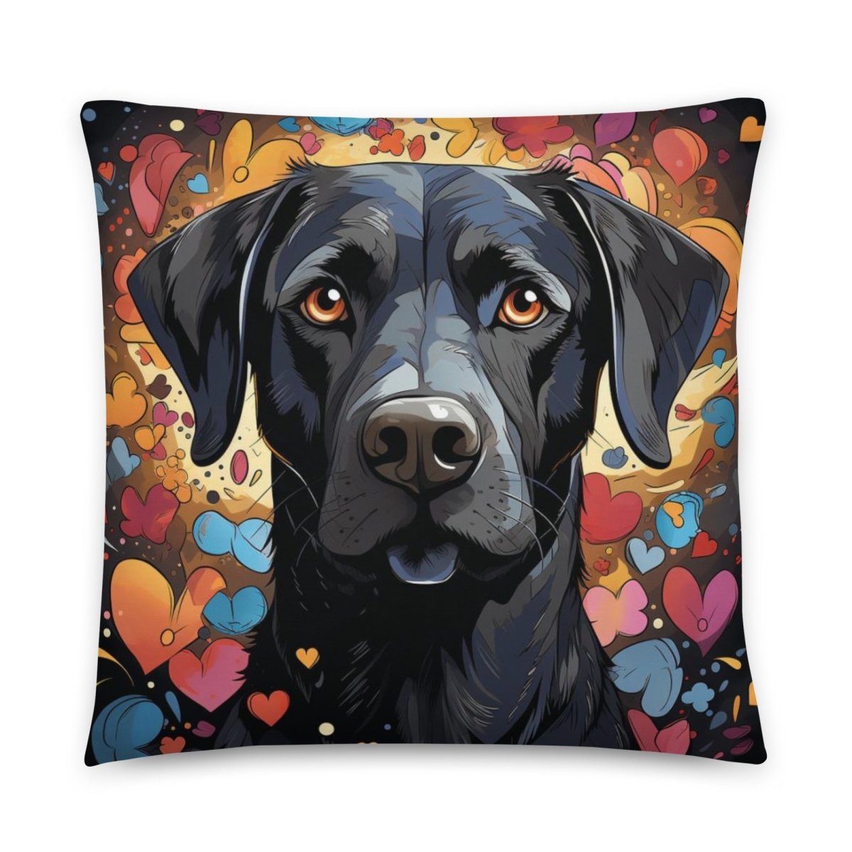 Black Labrador Love Throw Pillow - Funny Nikko