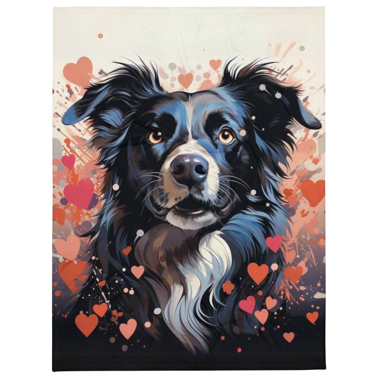 Border Collie Love Story Throw Blanket - Funny Nikko