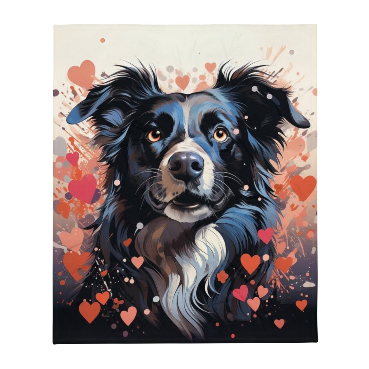 Border Collie Love Story Throw Blanket - Funny Nikko