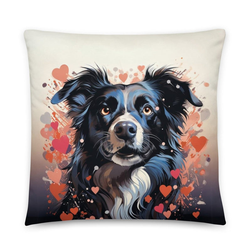 Border Collie Love Story Throw Pillow - Funny Nikko