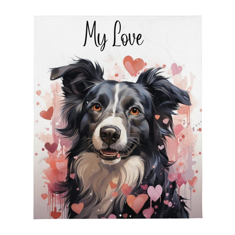 Border Collie My Love Throw Blanket - Funny Nikko