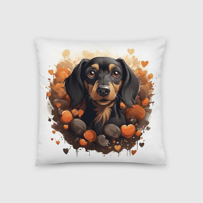 Chocolate Dachshund Throw Pillow - Funny Nikko