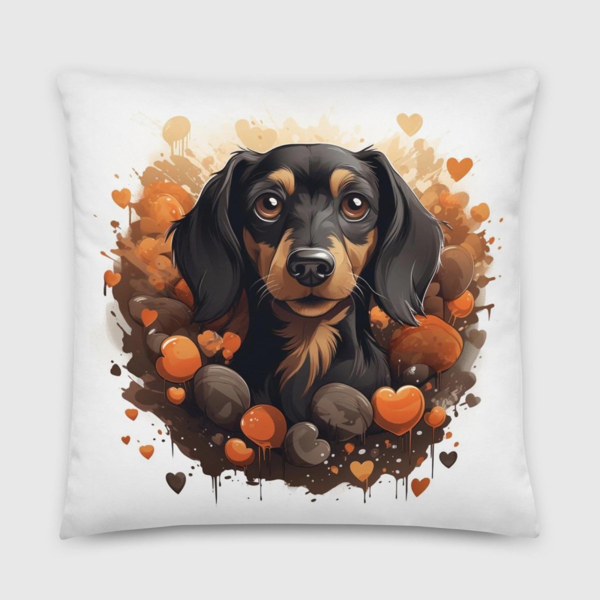 Chocolate Dachshund Throw Pillow - Funny Nikko