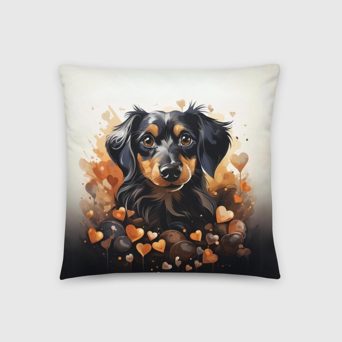 Dachshund Love & Balloons Throw Pillow - Funny Nikko