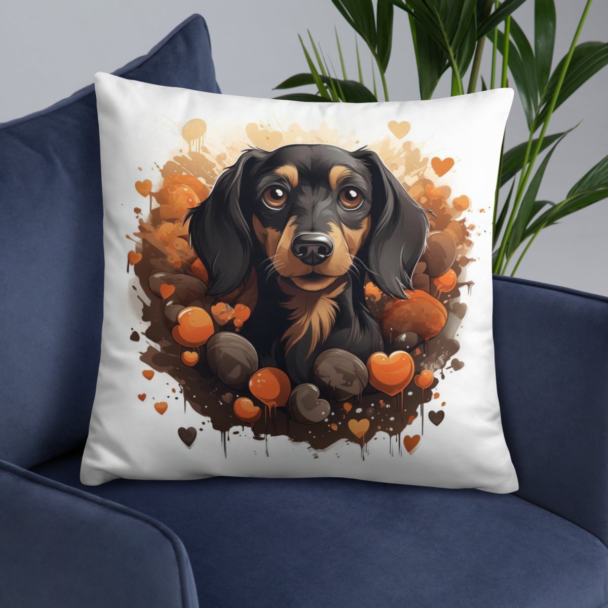 Doxie Chocolate Love Throw Pillow - Funny Nikko