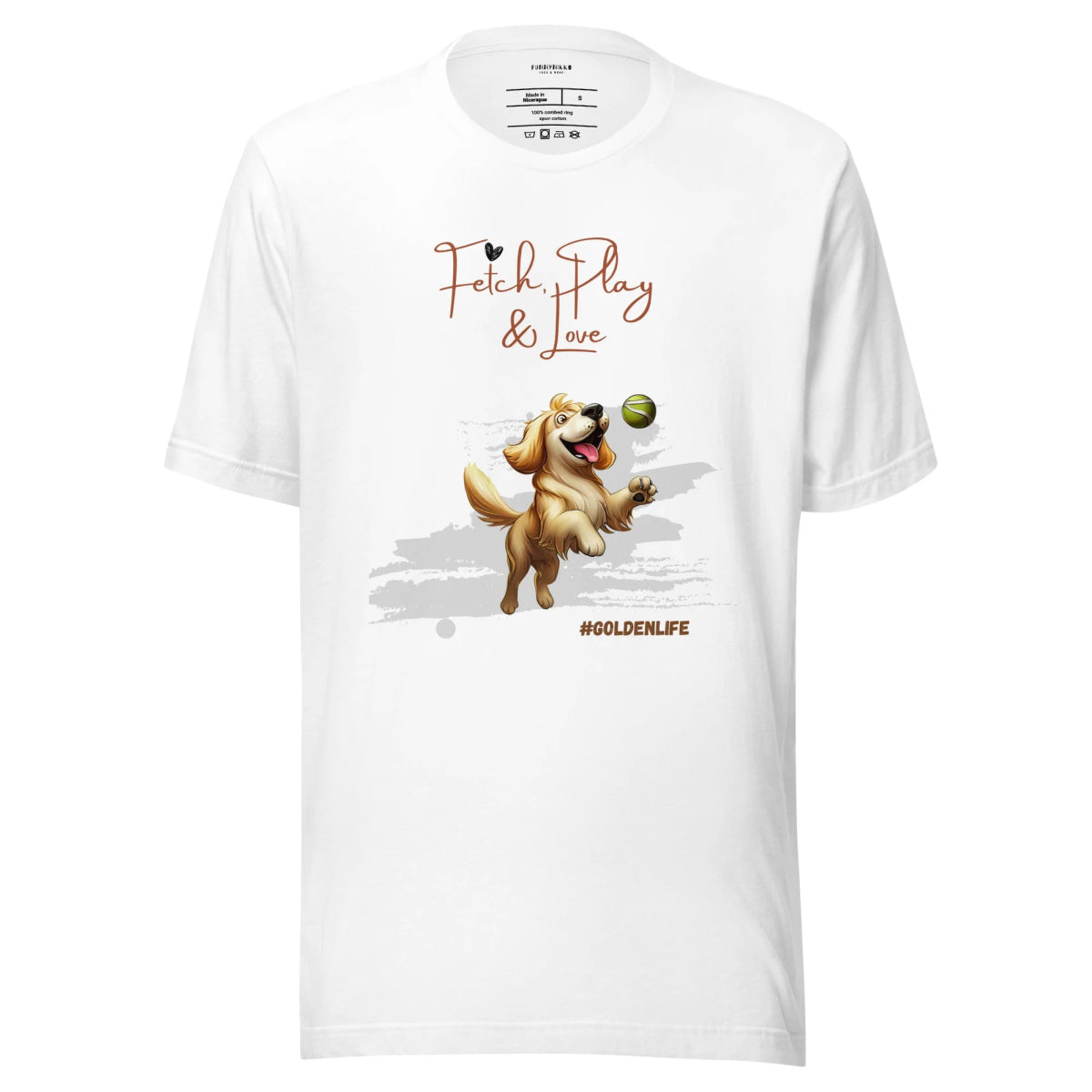 Fetch, Play & Love Staple T-Shirt - Funny Nikko