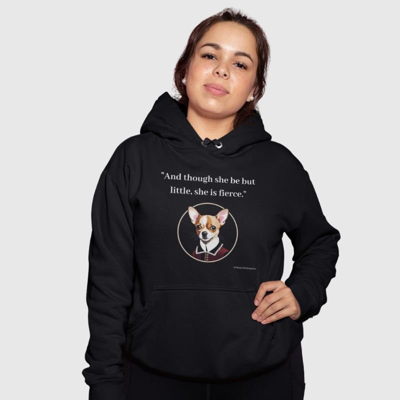 Little But  Fierce Chihuahua Woman Hoodie - Funny Nikko