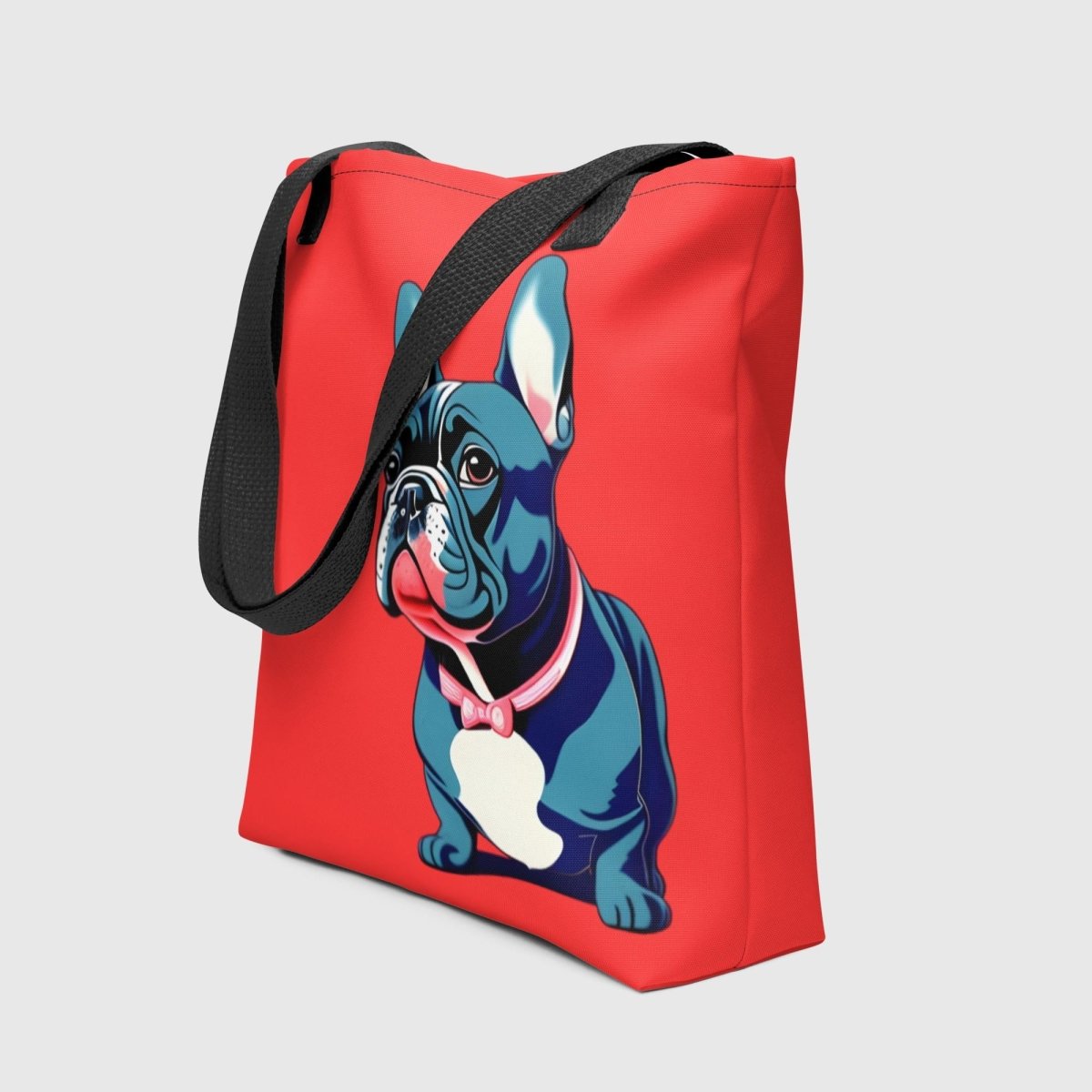 Frenchie in Red Love Tote Bag - Funny Nikko