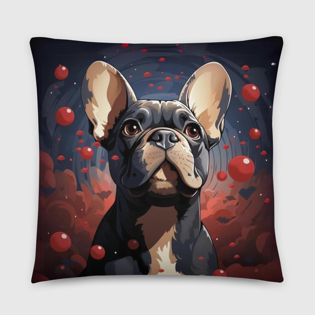 Frenchie Love in Space Throw Pillow - Funny Nikko