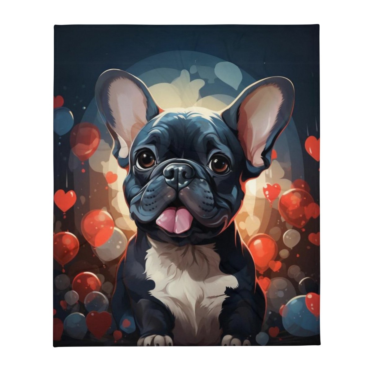 Frenchie Love Moon Throw Blanket - Funny Nikko