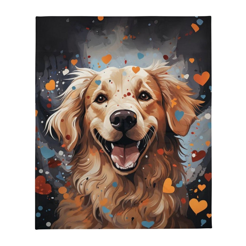 Golden Burst of Love Throw Blanket - Funny Nikko