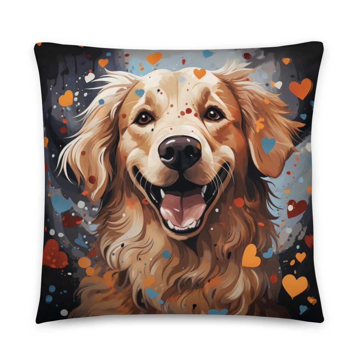 Golden Burst of Love Throw Pillow - Funny Nikko