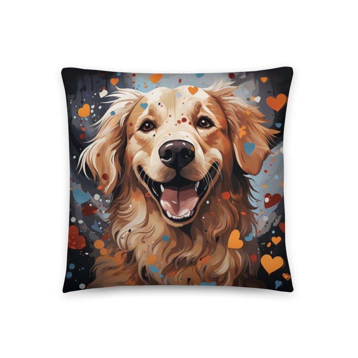 Golden Burst of Love Throw Pillow - Funny Nikko