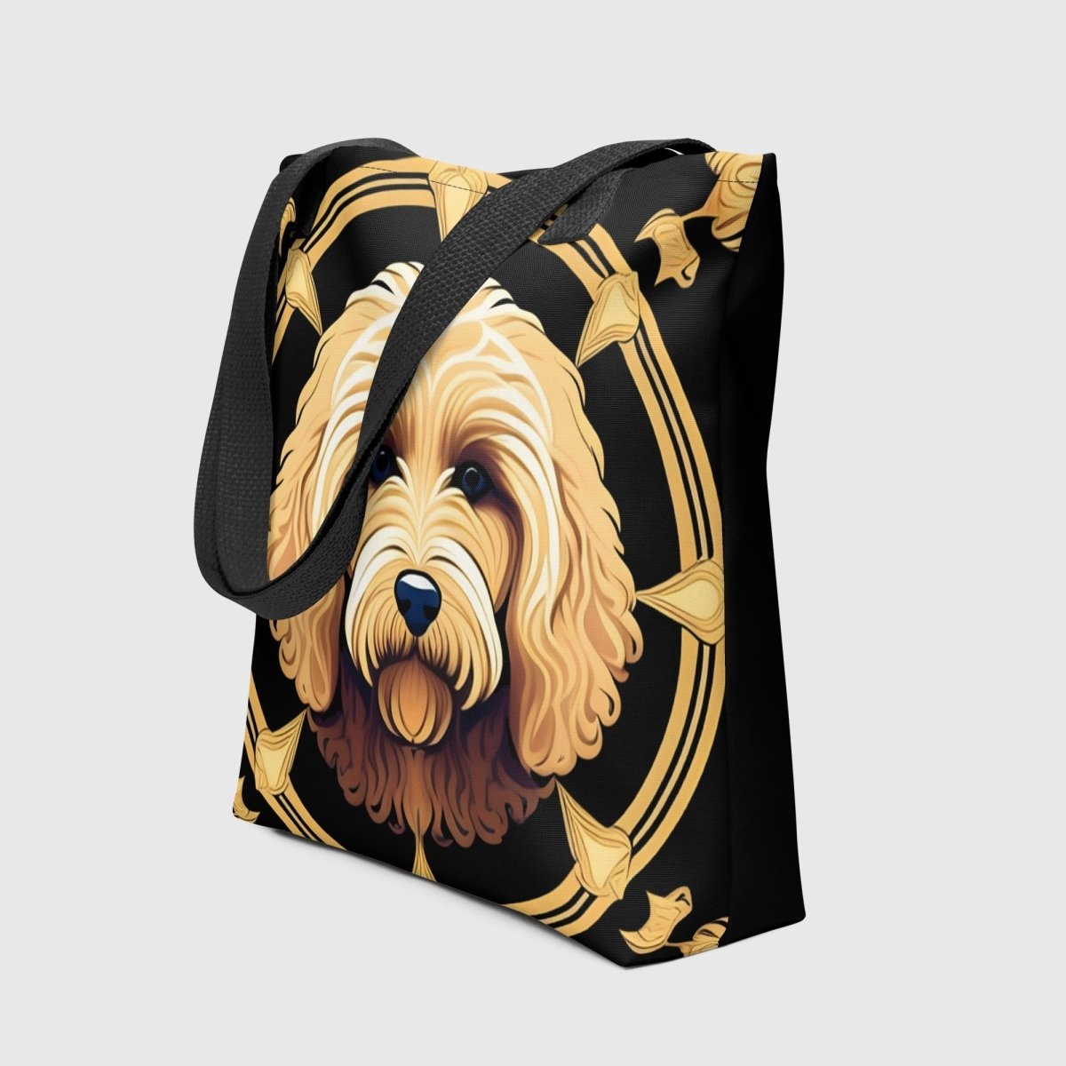 Goldendoodle Black Tote Bag - Funny Nikko