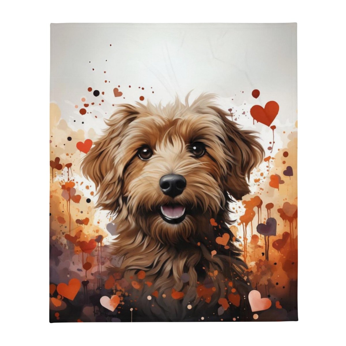 Goldendoodle Portrait Throw Blanket - Funny Nikko