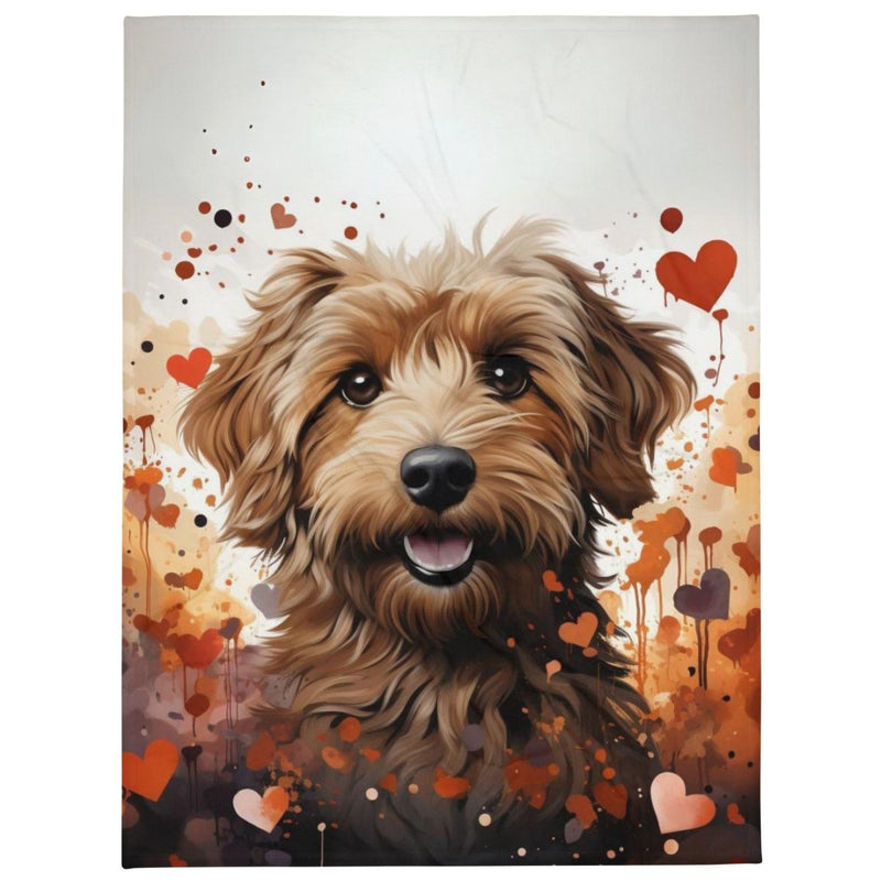 Goldendoodle Portrait Throw Blanket - Funny Nikko