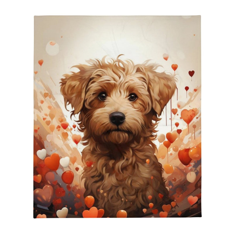 Goldendoodle Puppy Love Throw Blanket - Funny Nikko
