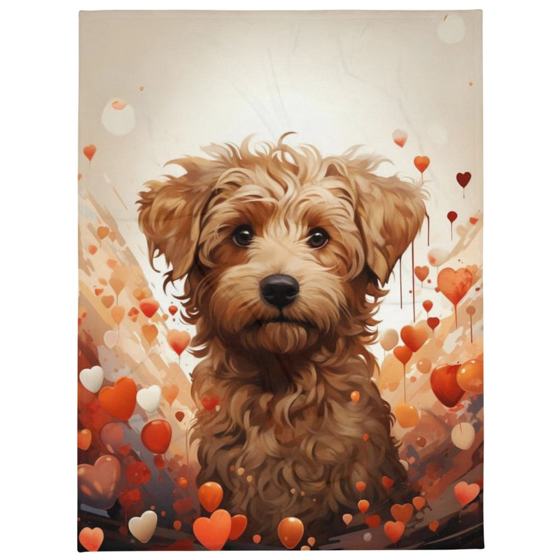 Goldendoodle Puppy Love Throw Blanket - Funny Nikko